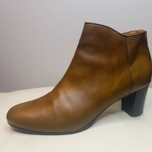 Ron White Brown Leather Ankle Boots Size 38.5 Neutral Classic Designer